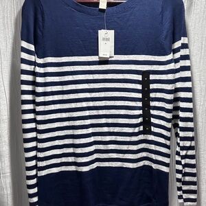 Navy and White Striped Sweater
